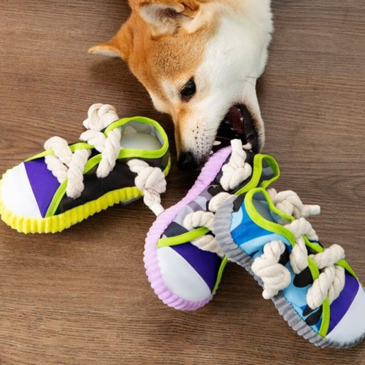 Cotton Rope Slipper Toy – Durable Dog Chew & Teething Toy - Opulenza
