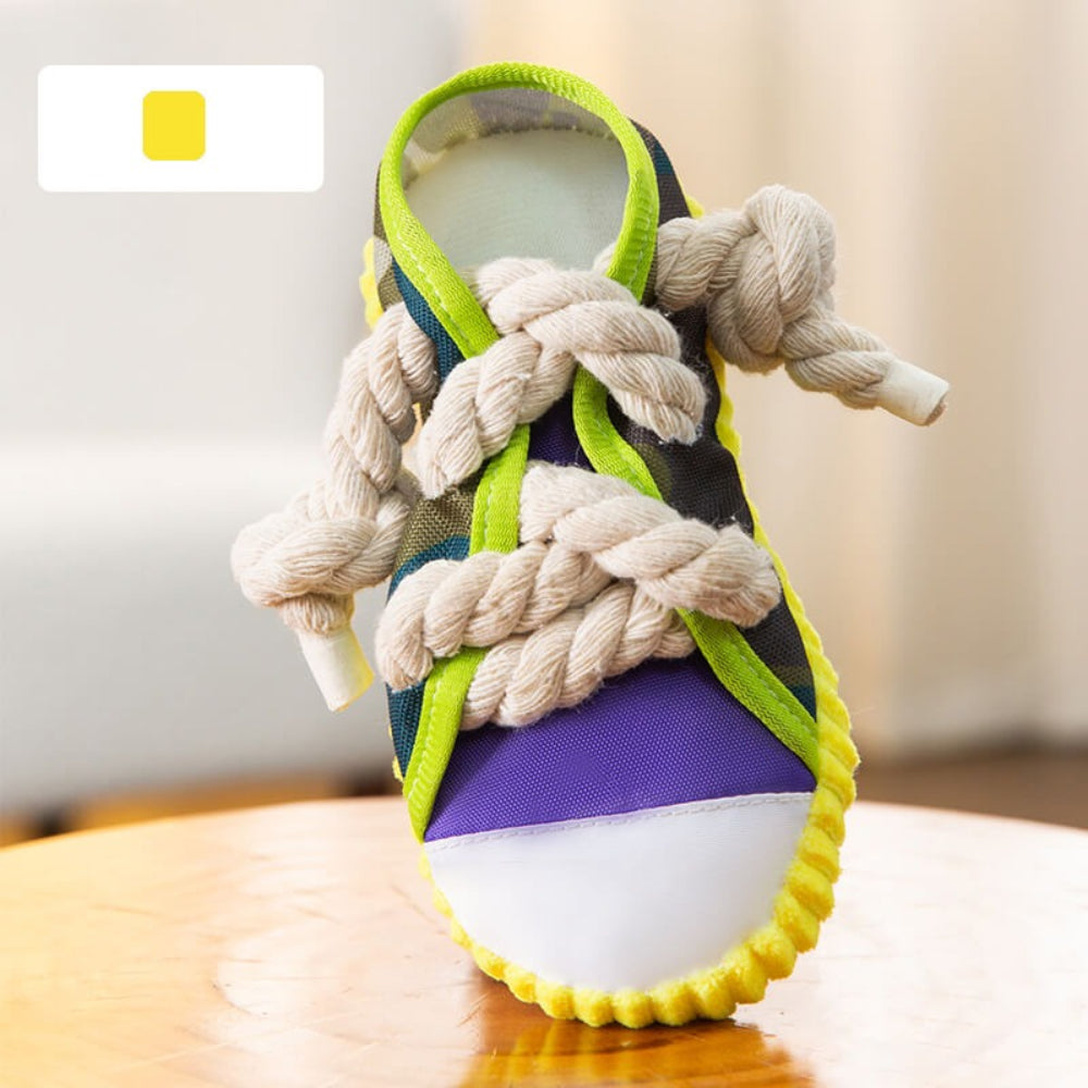 Cotton Rope Slipper Toy – Durable Dog Chew & Teething Toy - Opulenza