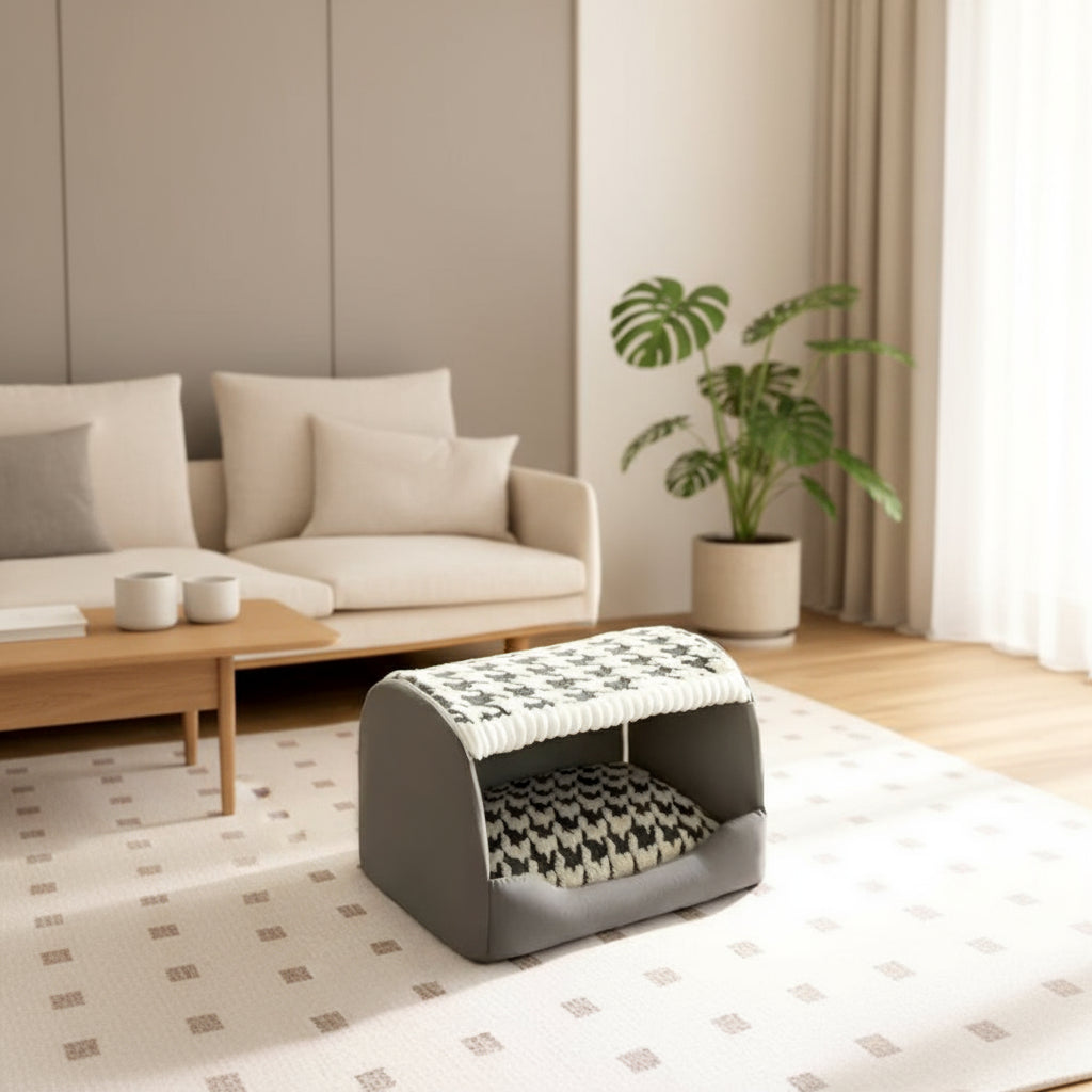 Cozy Canopy Dog Bed – Warmth, Security & Comfort - Opulenza