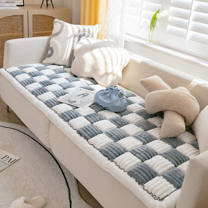 Cozy Cream Plaid Pet Mat & Couch Cover - Opulenza