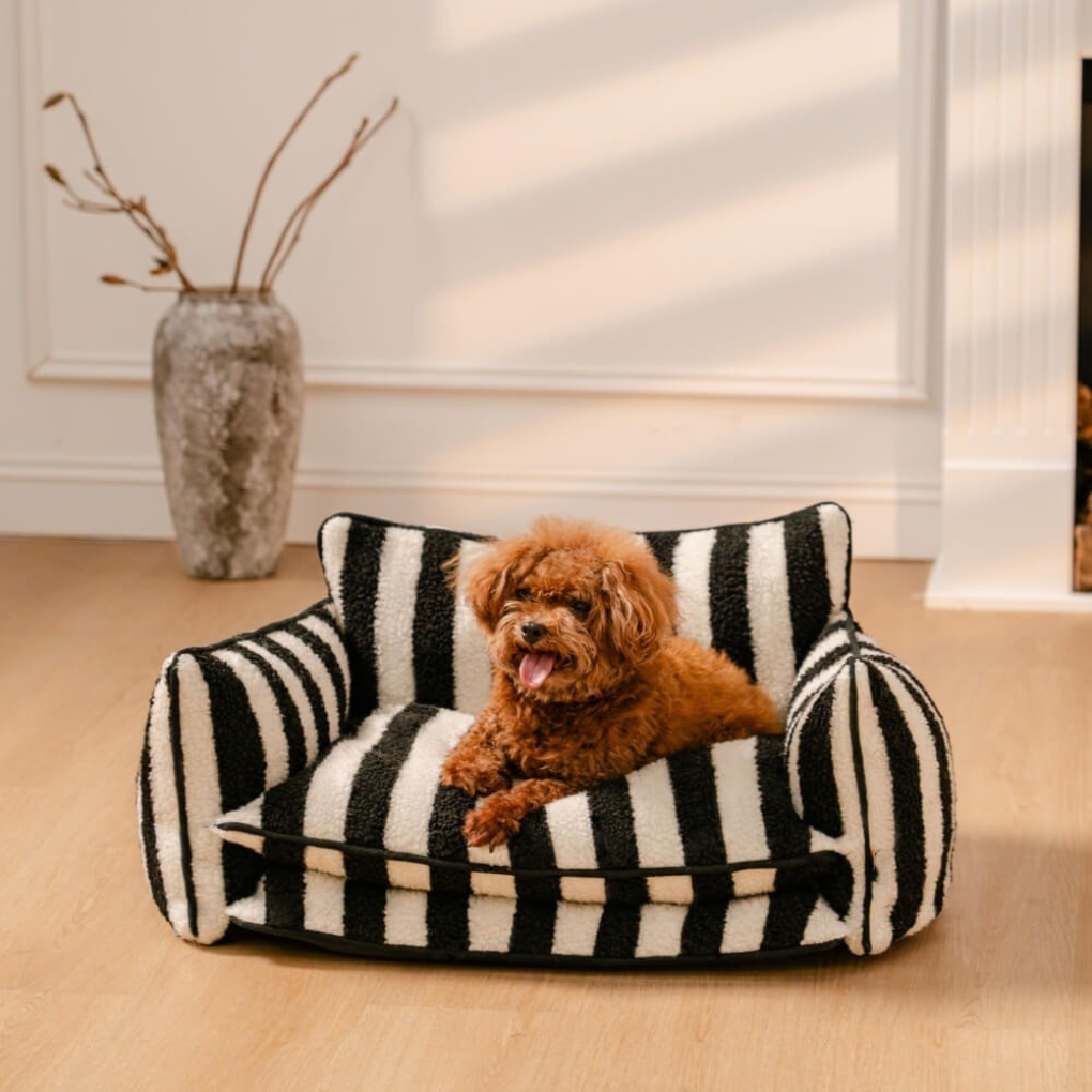 Cozy Striped Double-Layer Dog & Cat Sofa Bed - Opulenza