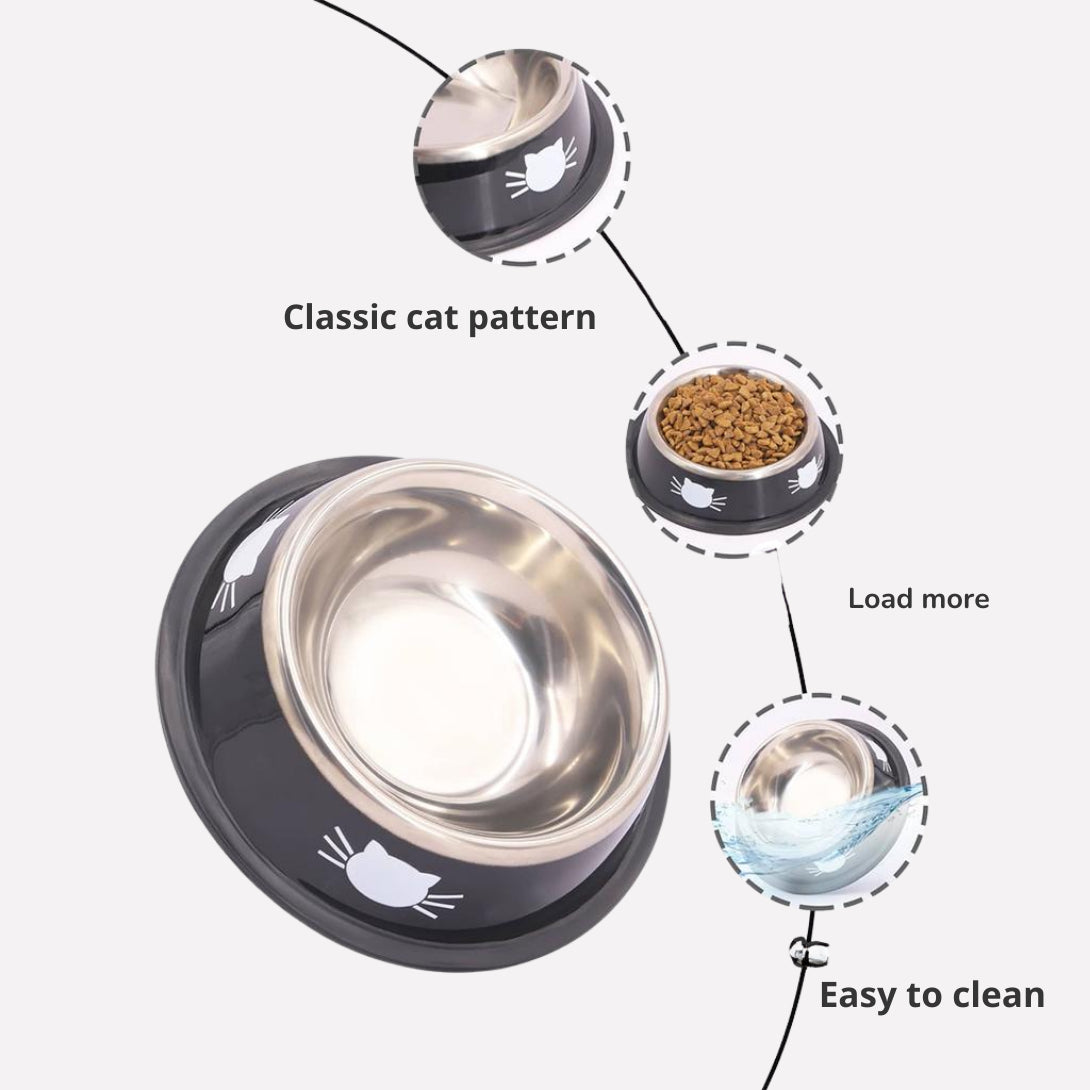 Cute Cat Face Feeding Bowl – Adorable Pet Food Bowl for Cats - Opulenza