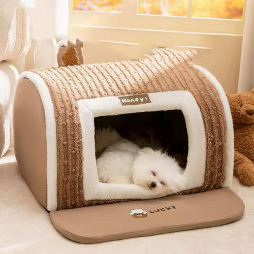 Dog Bed House – Cozy Enclosed Sleeping House for Dogs - Opulenza
