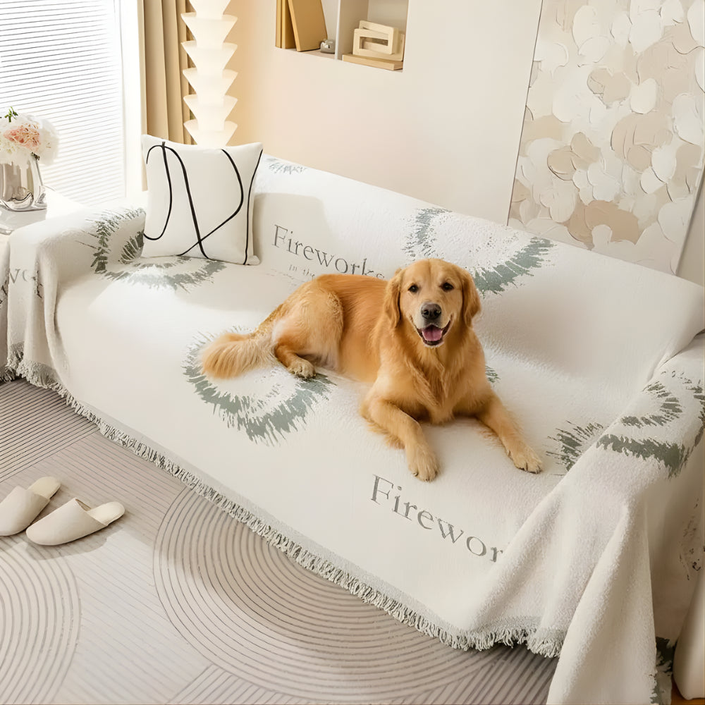 Double‑Sided Plush Yarn Sofa Cover - Opulenza