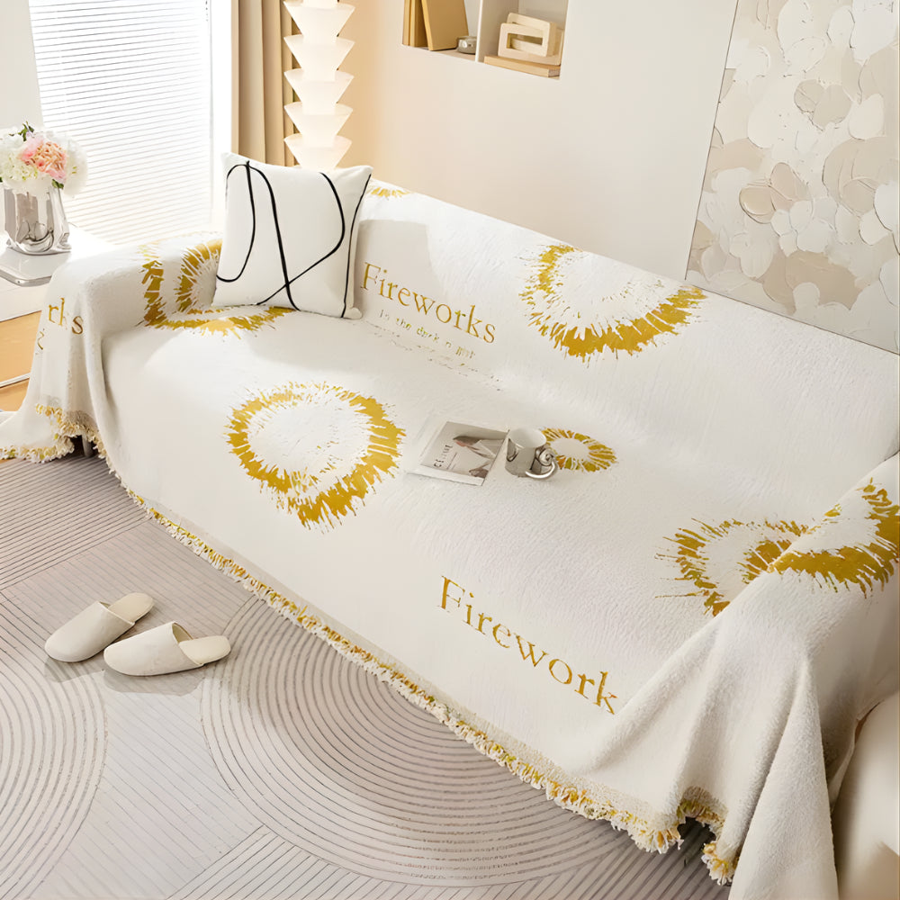 Double‑Sided Plush Yarn Sofa Cover - Opulenza
