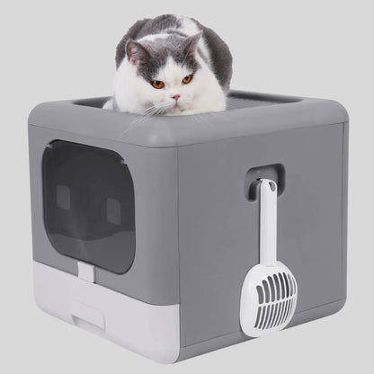Dual-Entry Enclosed Cat Litter Box - Opulenza
