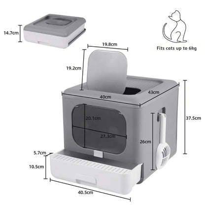 Dual-Entry Enclosed Cat Litter Box - Opulenza