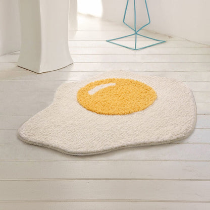 Fried Egg Shaggy Bath Mat - Opulenza