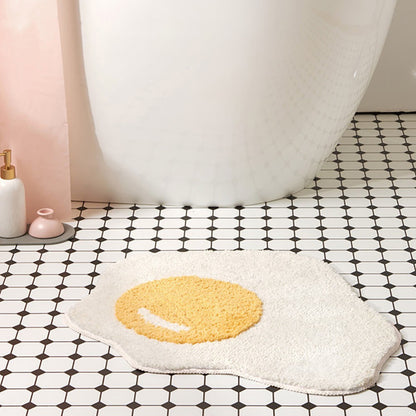 Fried Egg Shaggy Bath Mat - Opulenza