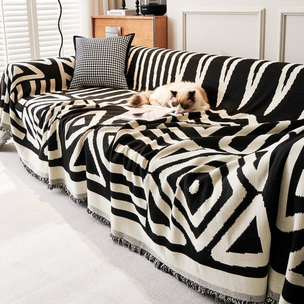 Geometric Boho Style Sofa  Couch Cover - Opulenza