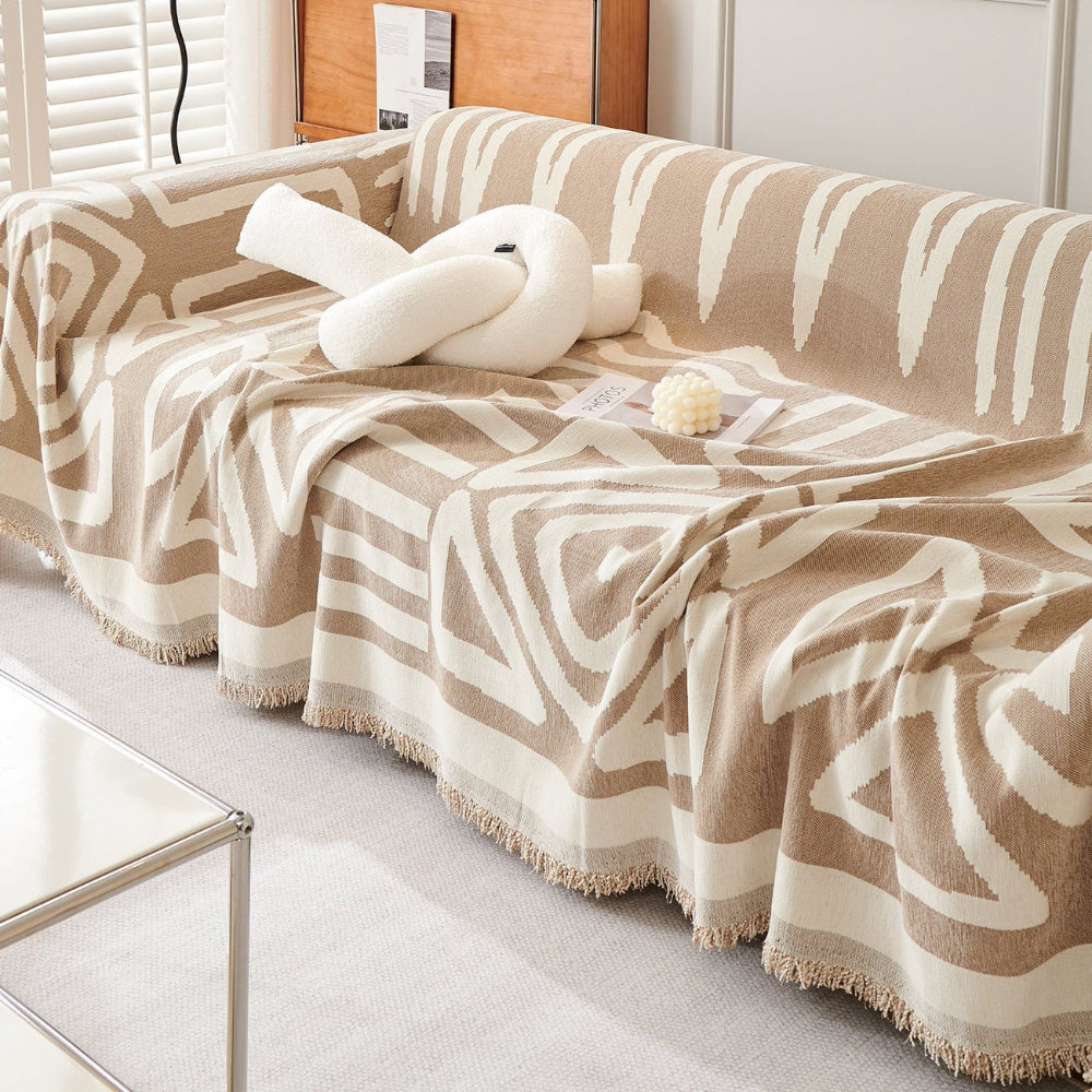 Geometric Boho Style Sofa  Couch Cover - Opulenza