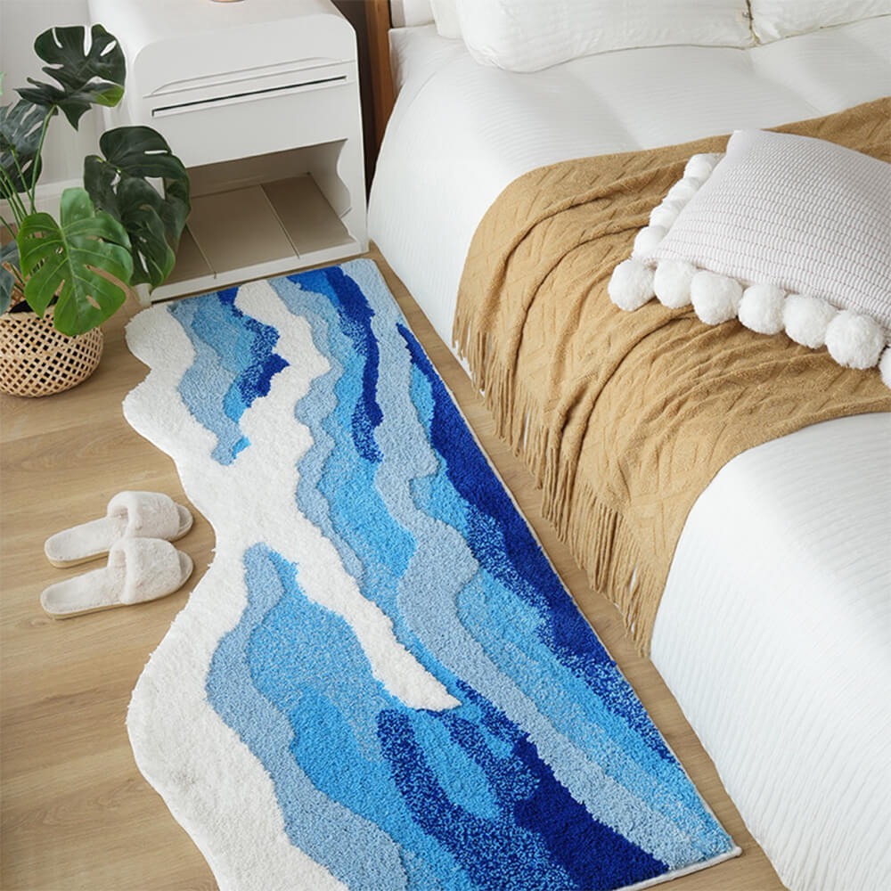 Hand-Tufted 3D Wave Pattern Carpet – Luxury Textured Area Rug - Opulenza