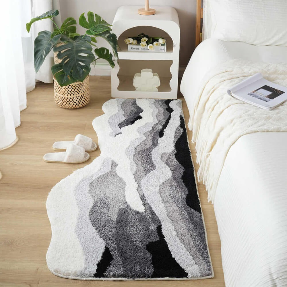 Hand-Tufted 3D Wave Pattern Carpet – Luxury Textured Area Rug - Opulenza