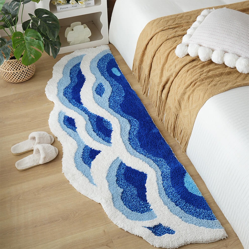 Hand-Tufted 3D Wave Pattern Carpet – Luxury Textured Area Rug - Opulenza