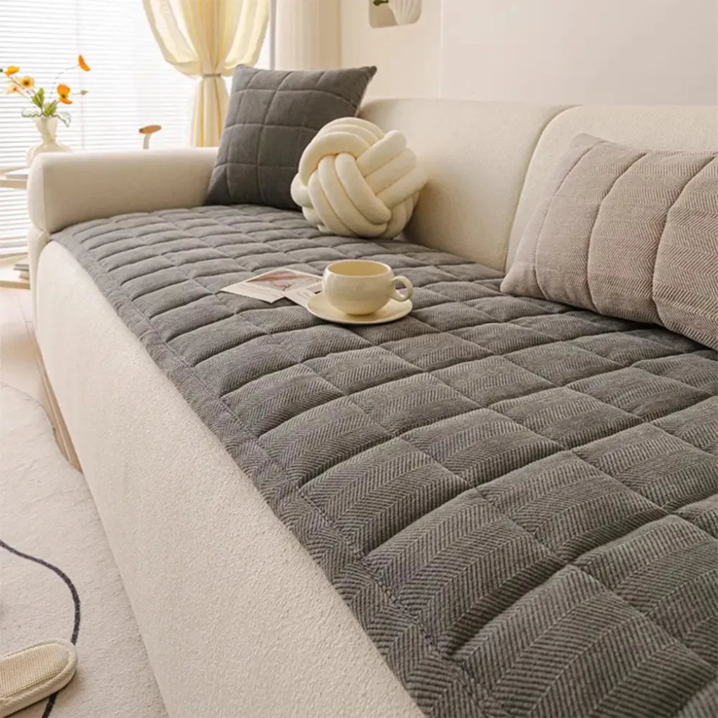 Herringbone Chenille Sofa Cover - Opulenza