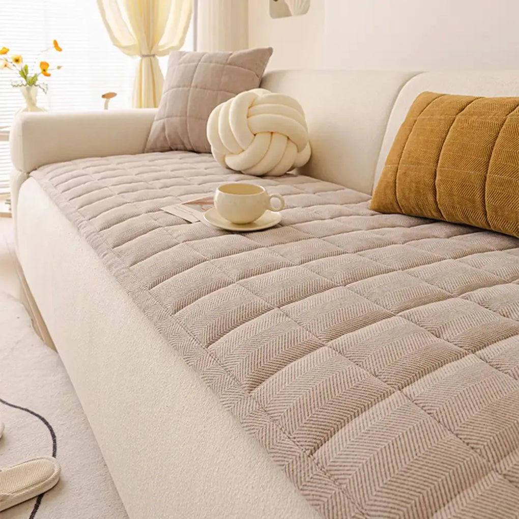 Herringbone Chenille Sofa Cover - Opulenza