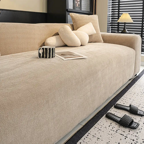 Herringbone Full‑Coverage Sofa Protection Magic Couch Cover - Opulenza