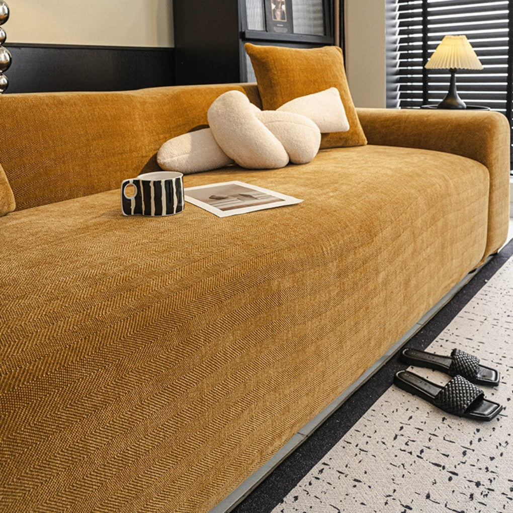 Herringbone Full‑Coverage Sofa Protection Magic Couch Cover - Opulenza