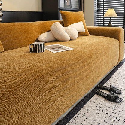 Herringbone Full‑Coverage Sofa Protection Magic Couch Cover - Opulenza
