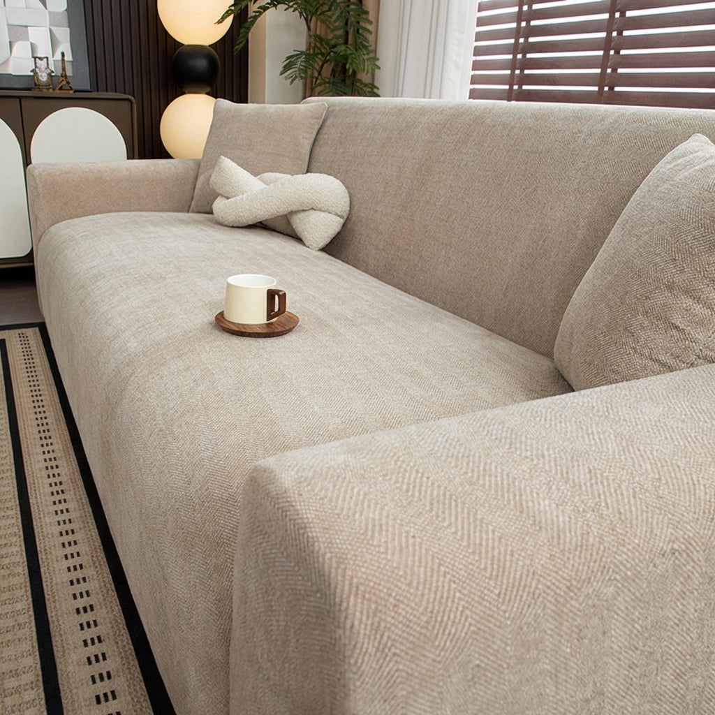 Herringbone Full‑Coverage Sofa Protection Magic Couch Cover - Opulenza
