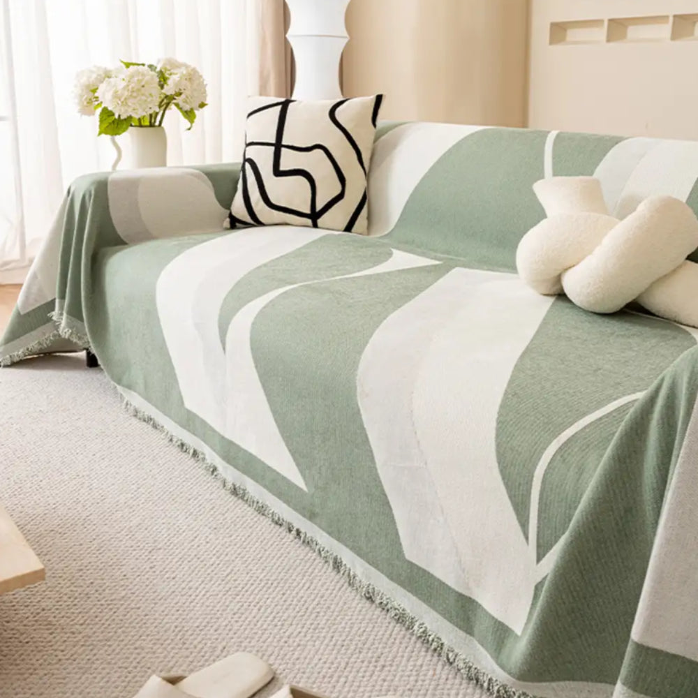 Modern Art Chenille Sofa Cover - Opulenza