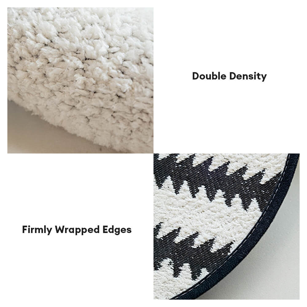 Modern Chevron Stripes Chenille Couch Cover with Wavy Edges - Opulenza