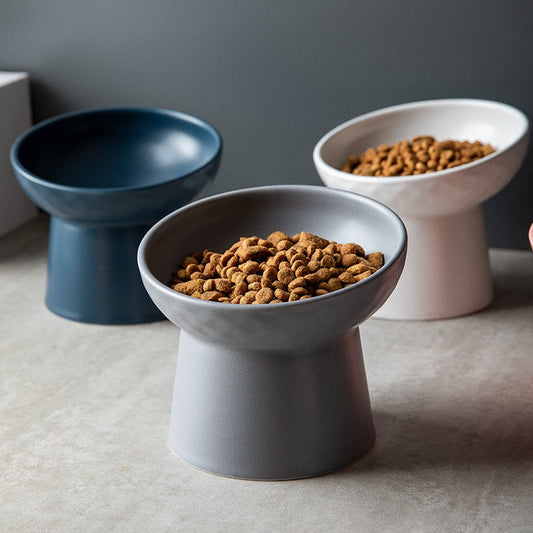 Nordic Style Tilted Ceramic Cat Bowl - Opulenza