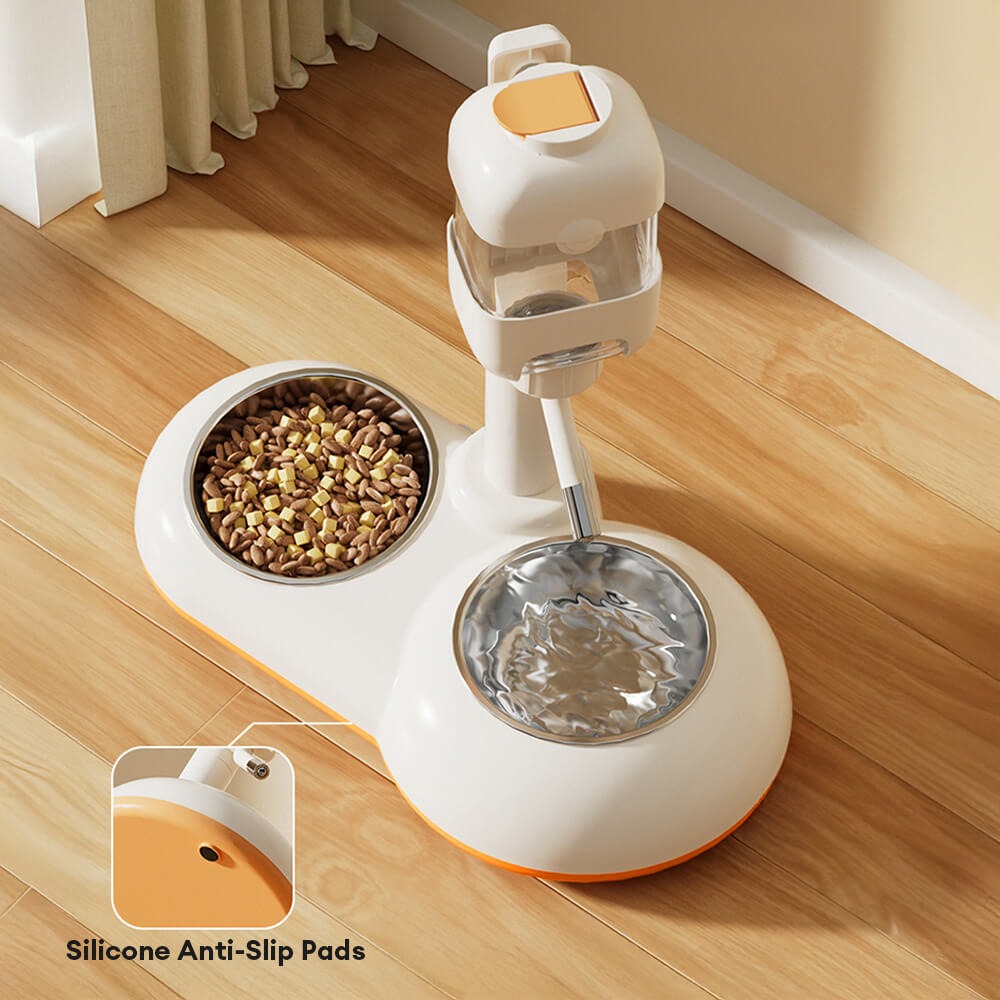 Pet Feeding Bowl Station Automatic Food & Water Dispenser - Opulenza