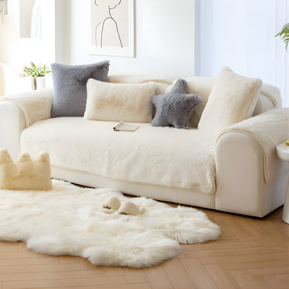 Plush Faux Fur Sectional Sofa Cover - Opulenza