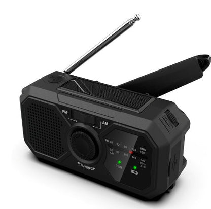 Portable Emergency Radio with Solar Charging & LED Flashlight - Opulenza