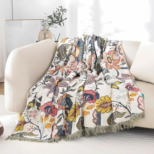 Rustic Artistic Flora Blanket - Opulenza