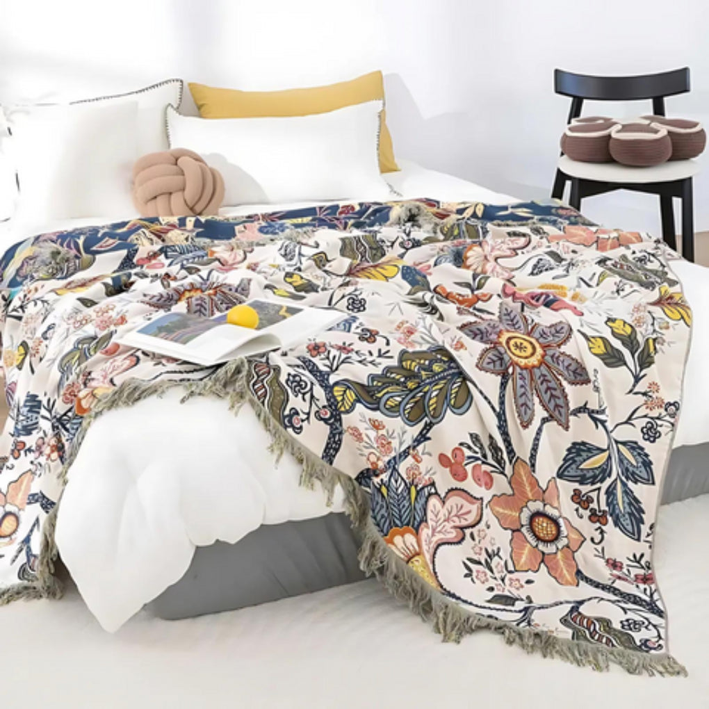 Rustic Artistic Flora Blanket - Opulenza