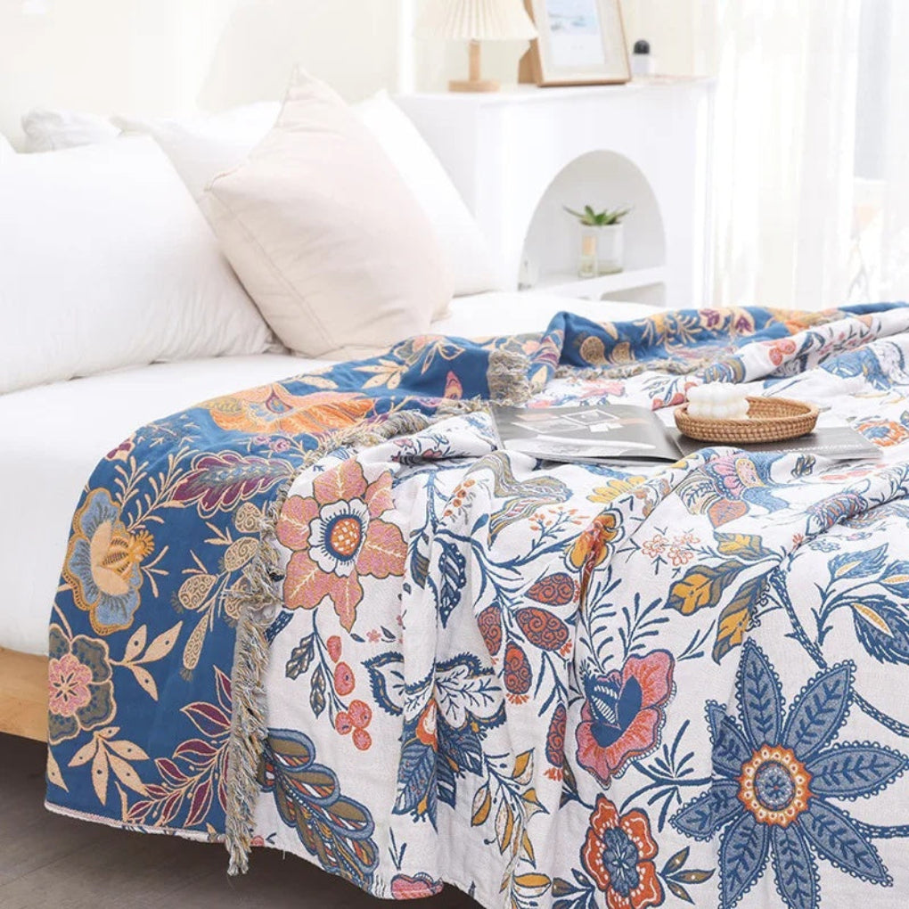 Rustic Artistic Flora Blanket - Opulenza