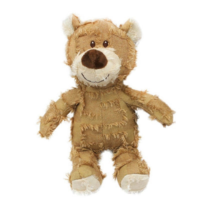 Rustic Denim Plush Bear – Durable Chewable Squeaky Dog Toy - Opulenza