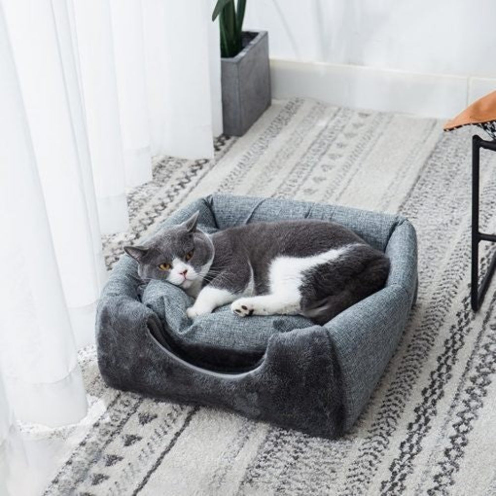 SnuggleHide 2-in-1 Cat Cave – Warmth & Versatility in One Cozy Bed - Opulenza