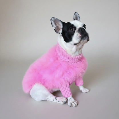 Soft Fluffy Turtleneck Knit Dog Jumper - Opulenza