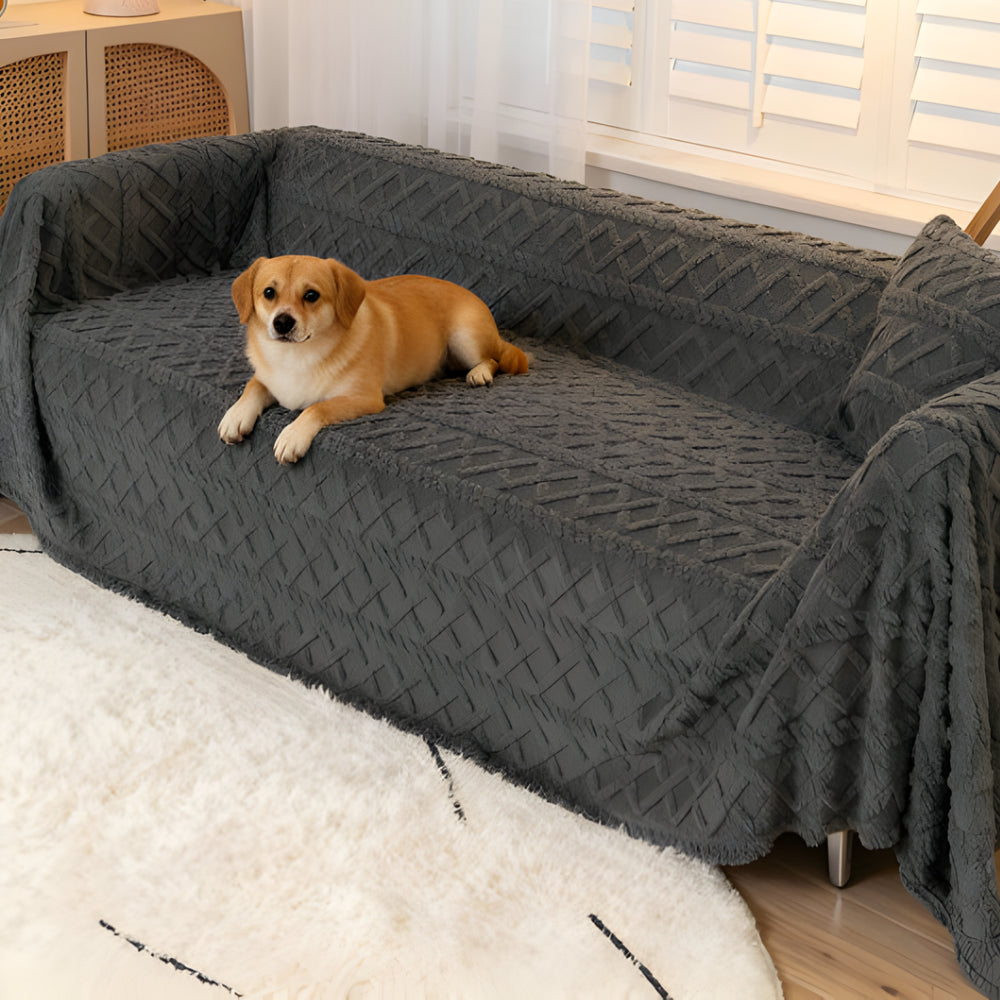 Soft Shaggy Sofa Cover - Opulenza