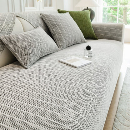 Solid Colour Chenille Anti-Scratch Sofa Cover - Opulenza