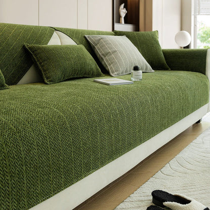 Solid Colour Chenille Anti-Scratch Sofa Cover - Opulenza