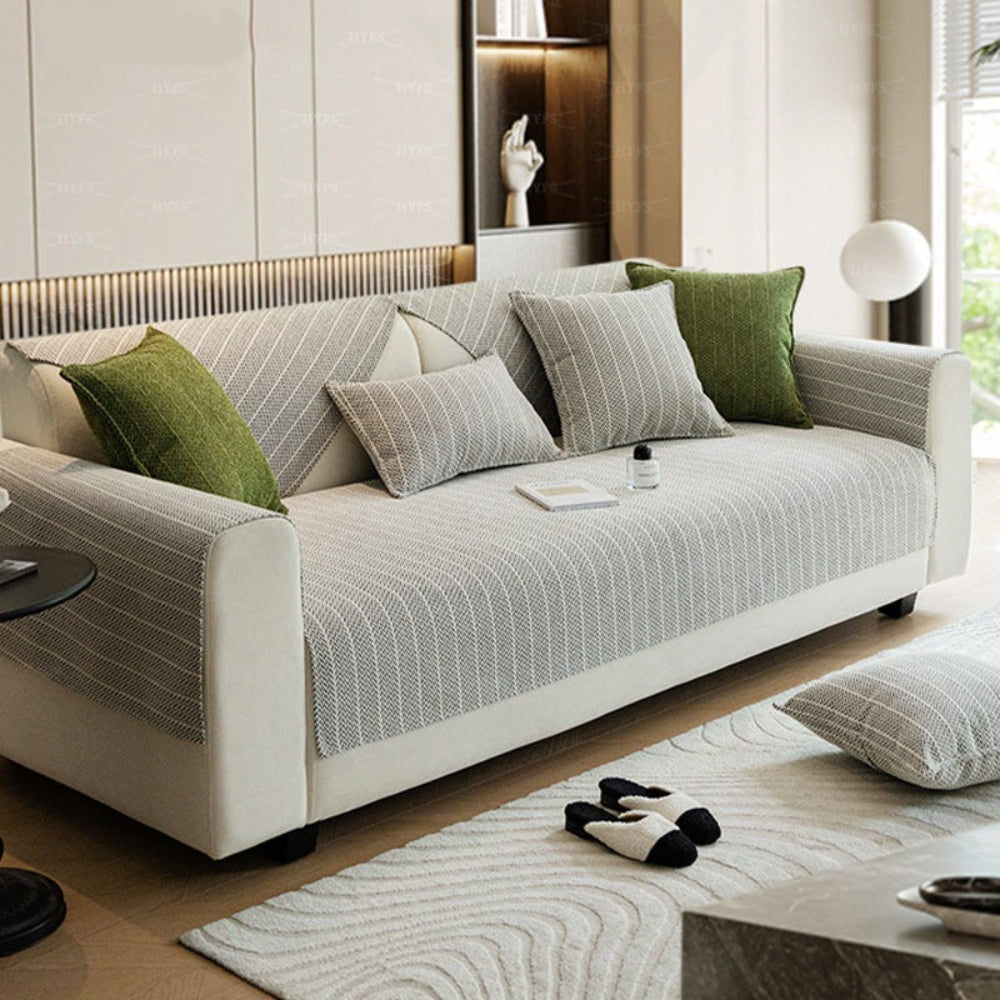 Solid Colour Chenille Anti-Scratch Sofa Cover - Opulenza