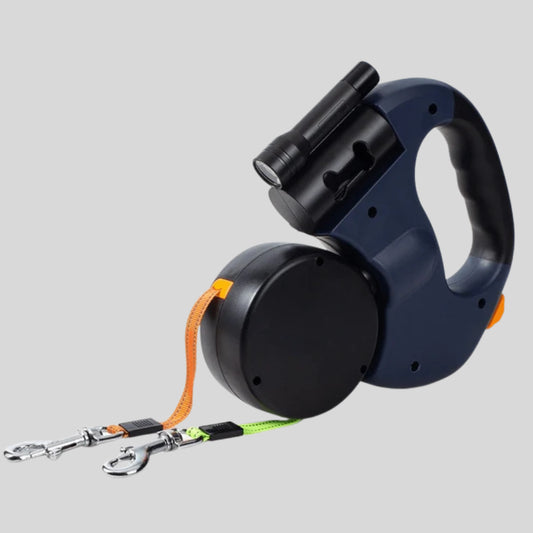 Tangle-Free Dual Dog Leash with Flashlight - Opulenza