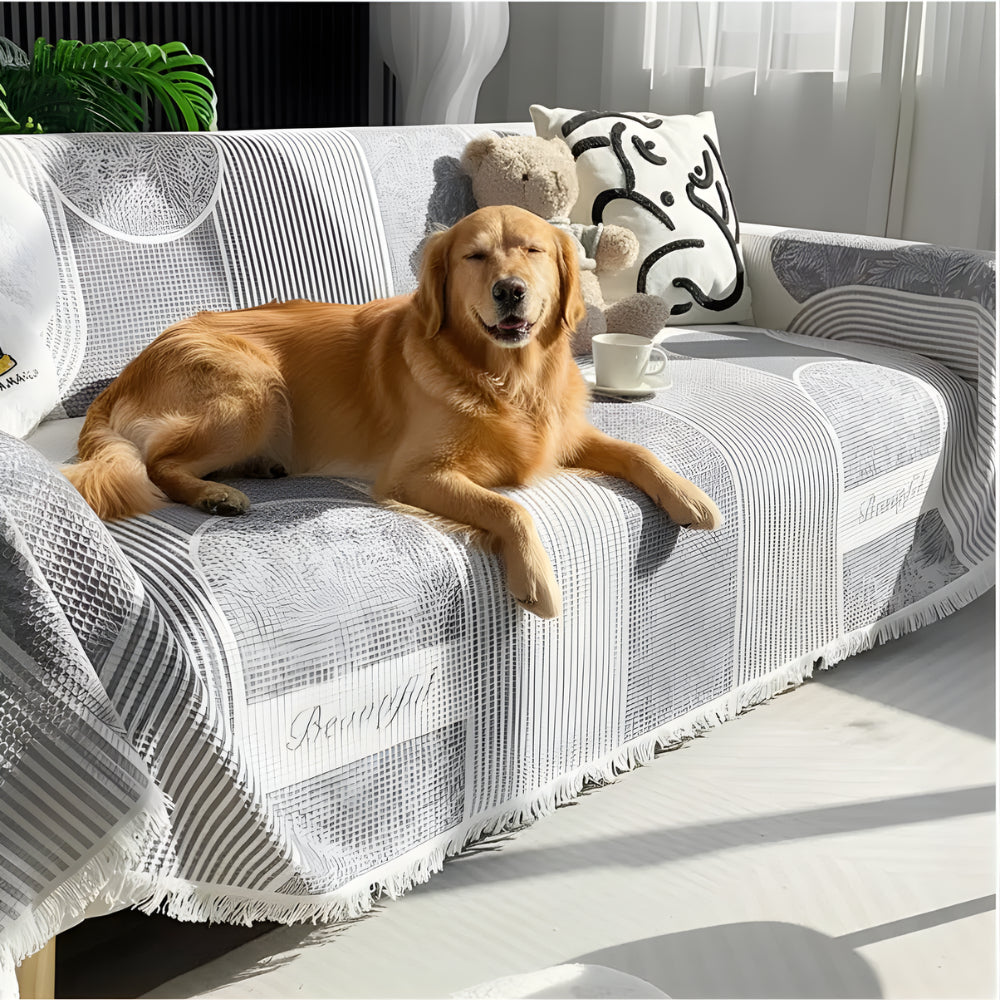 Waffle Texture Sofa Cover - Opulenza