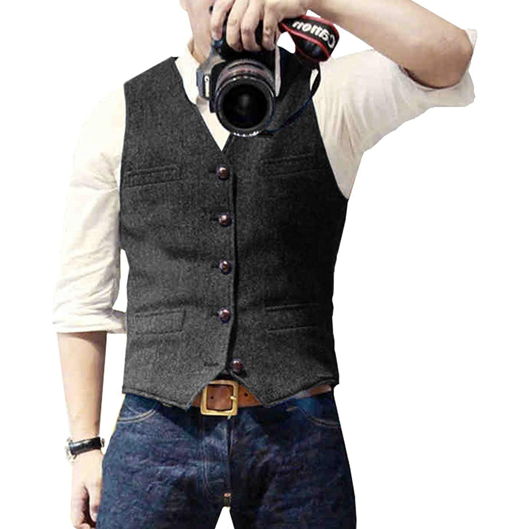 Stylish Men's Denim Waistcoat - image 3 of 8