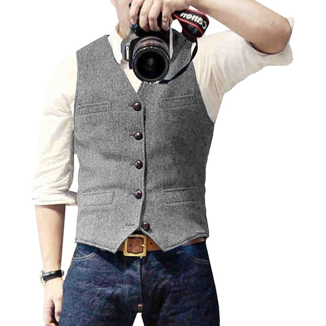 Stylish Men's Denim Waistcoat - image 6 of 8