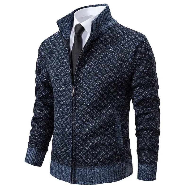 Men's Geometric Cardigan with Zip - image 3 of 5