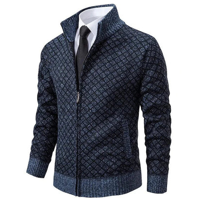 Men's Geometric Cardigan with Zip - image 3 of 5