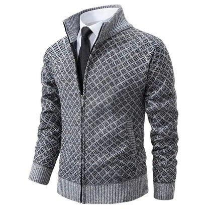 Men's Geometric Cardigan with Zip - image 4 of 5