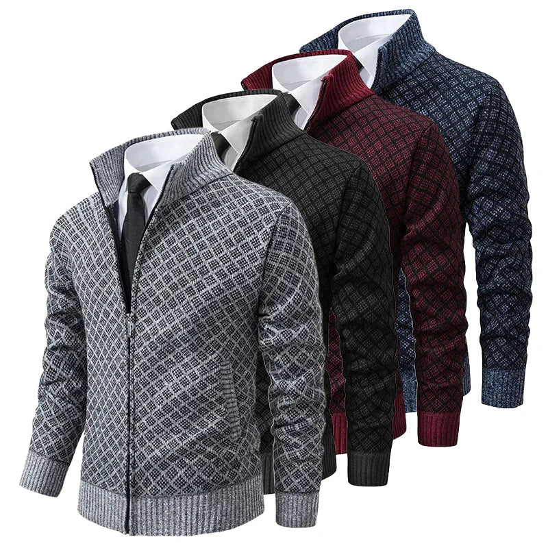 Men's Geometric Cardigan with Zip - image 5 of 5