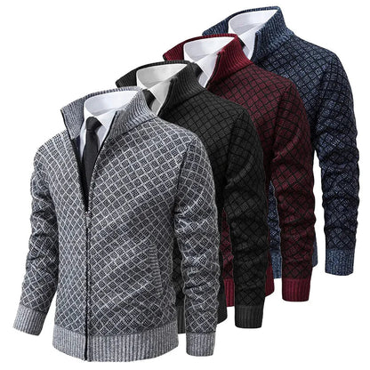 Men's Geometric Cardigan with Zip - image 5 of 5