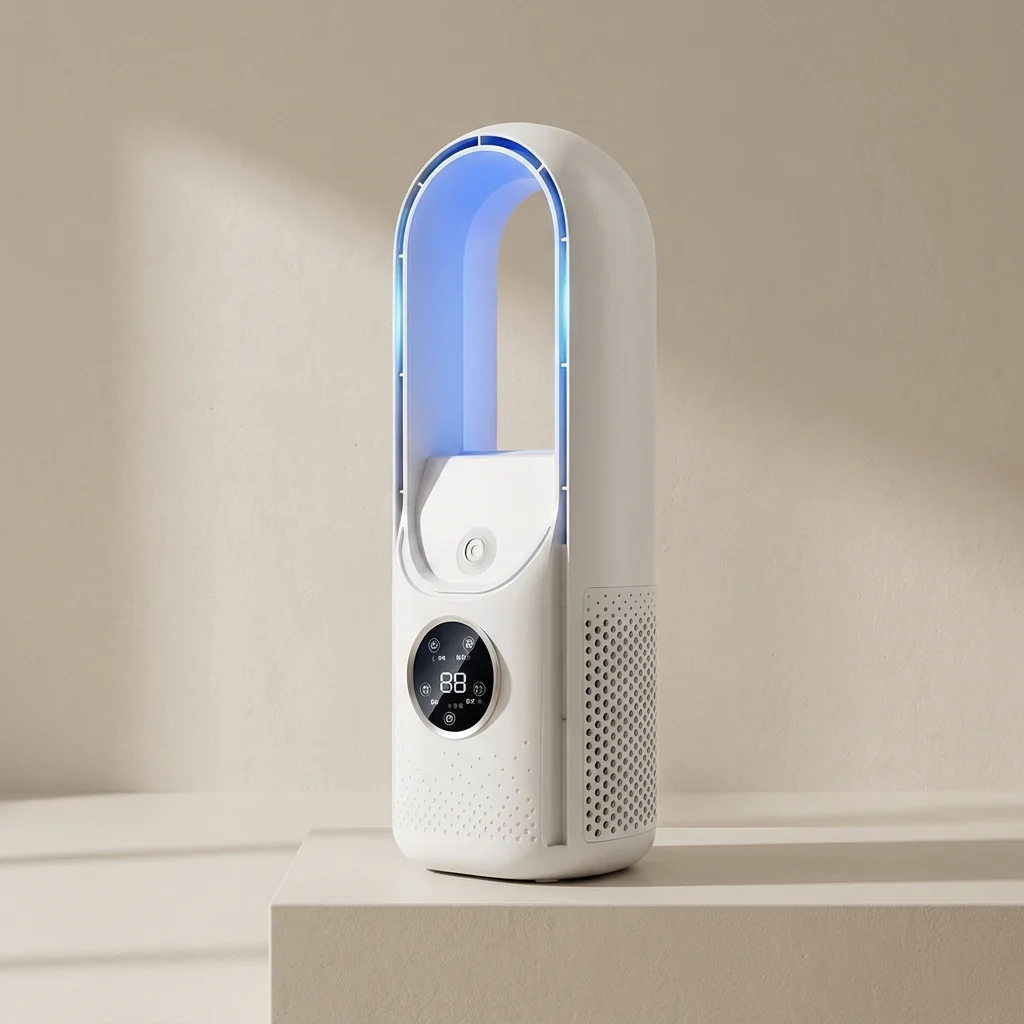 Quiet Bladeless Air Cooler with 6 Speeds & Humidifier - Verkoeling voor Thuis